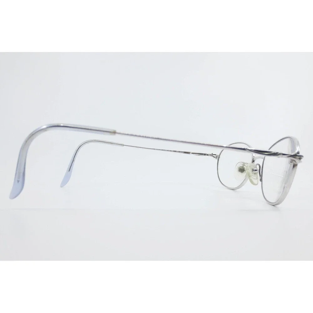 Manzini Eyewear Sea Mist 108 Titanium Oval Silver Frames 51-16-140 Demo Lenses